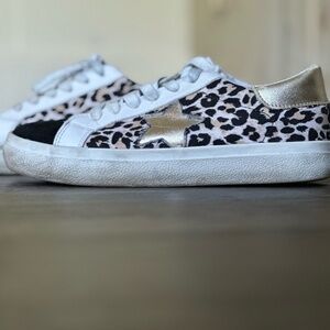 Steve Madden Leopard Print Sneakers with Gold Star Accent